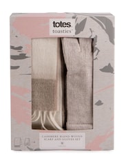 Totes Cream Ladies Cashmere Blend Scarf & Glove Set - Image 3 of 4