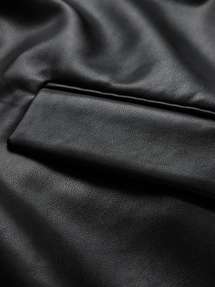 Gap Black Faux Leather Mini Shift Dress - Image 5 of 5 Gap Black Faux Leather Mini Shift Dress - Image 5 of 5
