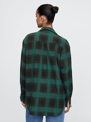Gap Green Oversized Flannel Shirt - Image 2 of 5