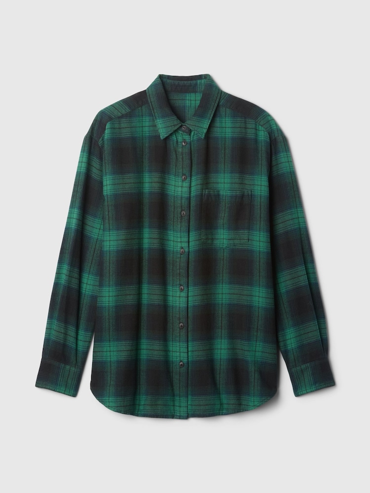 Gap Green Oversized Flannel Shirt - Image 5 of 5