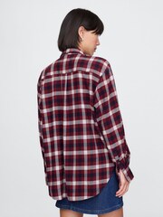 Gap Red Oversized Flannel Shirt - Image 2 of 5
