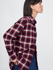 Gap Red Oversized Flannel Shirt - Image 4 of 5