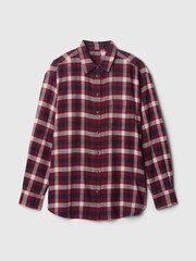Gap Red Oversized Flannel Shirt - Image 5 of 5