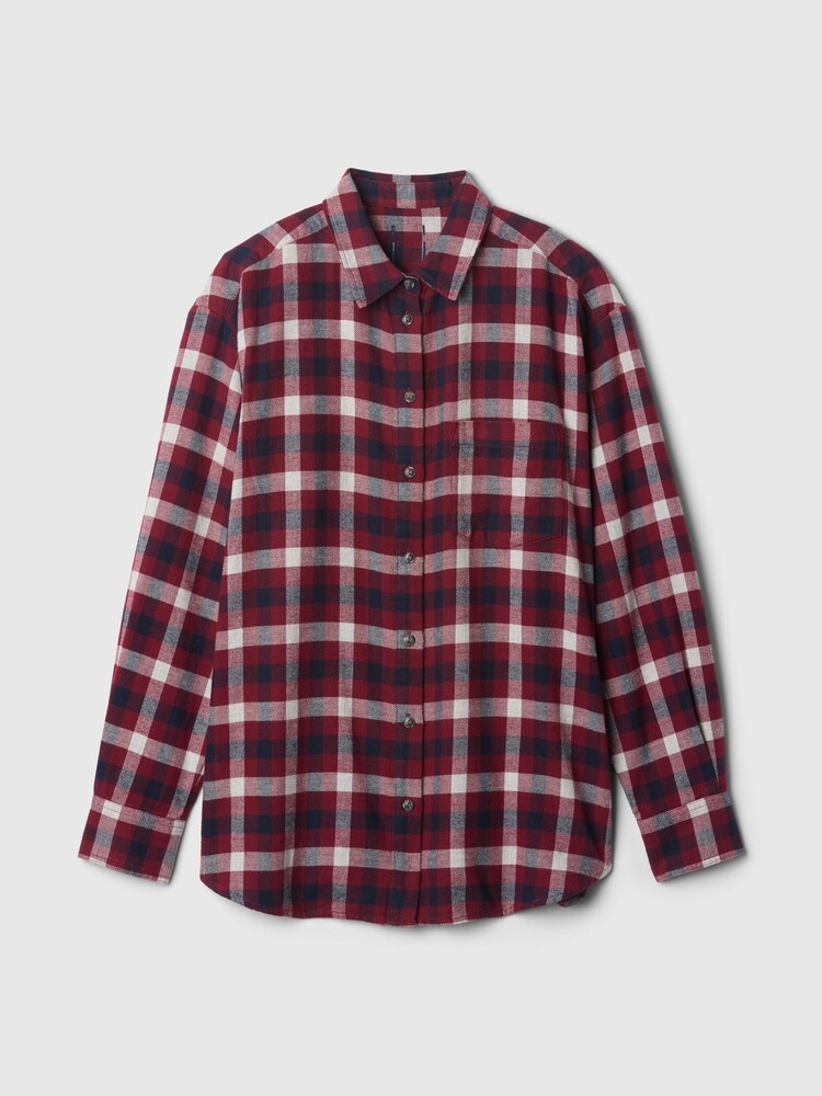 Gap Red Oversized Flannel Shirt - Image 5 of 5