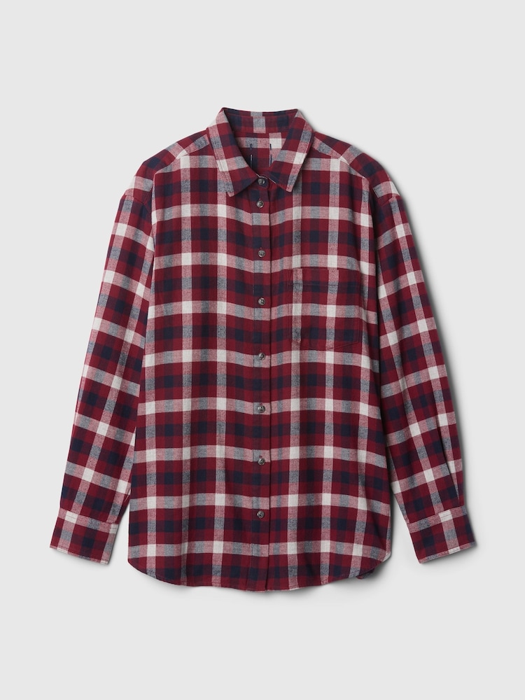 Gap Red Oversized Flannel Shirt - Image 5 of 5 Gap Red Oversized Flannel Shirt - Image 5 of 5