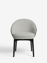 Set of 2 Tweedy Plain Light Grey Kensley Black Leg Dining Chairs - Image 3 of 9