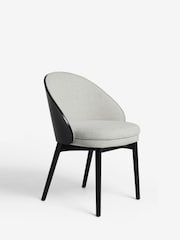 Set of 2 Tweedy Plain Light Grey Kensley Black Leg Dining Chairs - Image 4 of 9