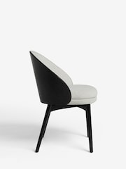 Set of 2 Tweedy Plain Light Grey Kensley Black Leg Dining Chairs - Image 5 of 9