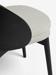 Set of 2 Tweedy Plain Light Grey Kensley Black Leg Dining Chairs - Image 7 of 9