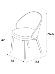 Set of 2 Tweedy Plain Light Grey Kensley Black Leg Dining Chairs - Image 9 of 9