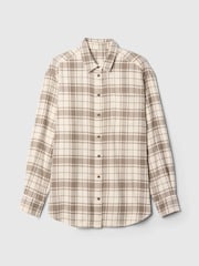 Gap Beige Oversized Flannel Shirt - Image 5 of 5