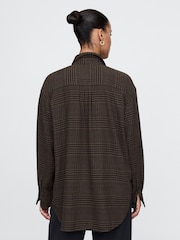 Gap Brown Oversized Flannel Shirt - Image 2 of 5