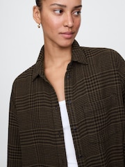 Gap Brown Oversized Flannel Shirt - Image 4 of 5