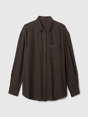 Gap Brown Oversized Flannel Shirt - Image 5 of 5