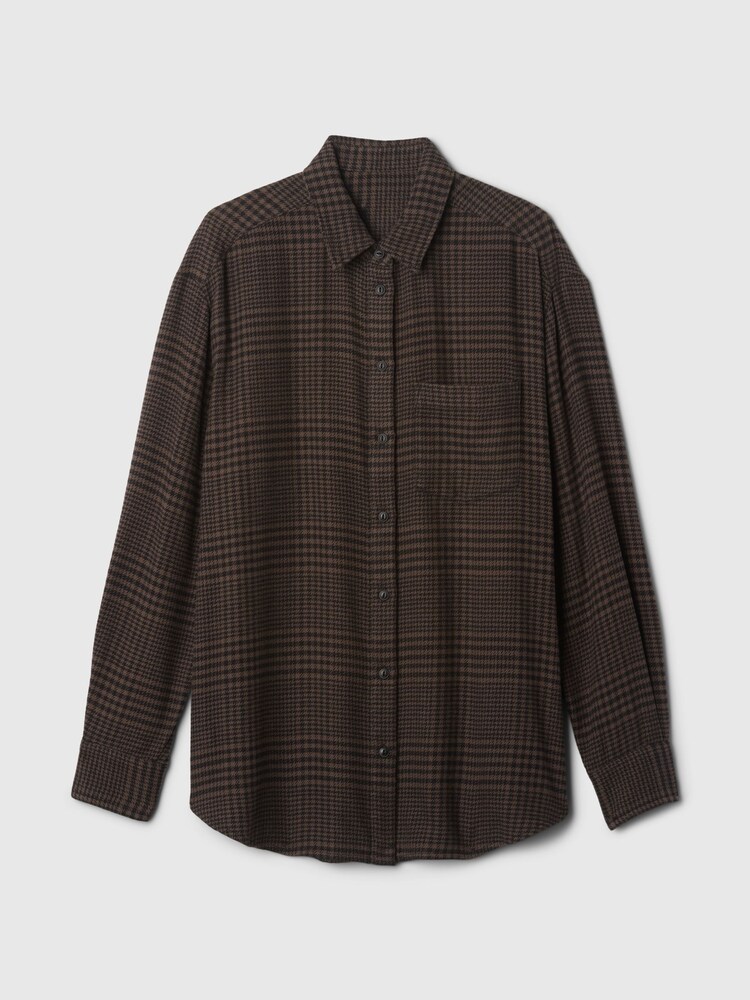 Gap Brown Oversized Flannel Shirt - Image 5 of 5