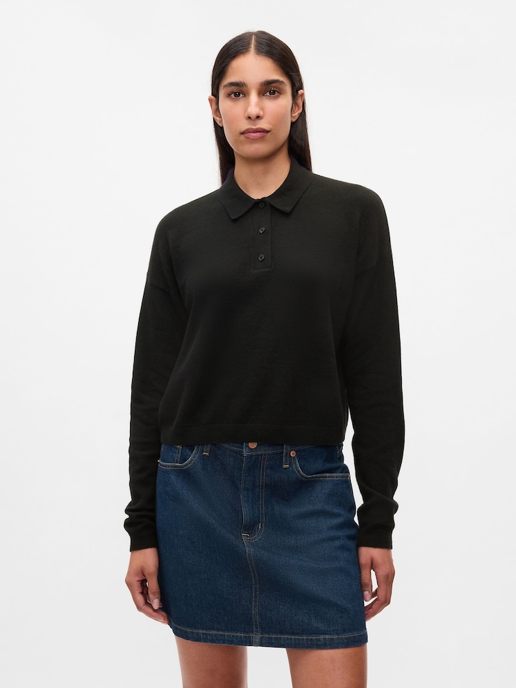 Gap Black CashSoft Polo Jumper - Image 1 of 4