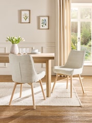 Set of 2 Tweedy Weave Light Grey Birkley Dining Chairs - Image 1 of 9