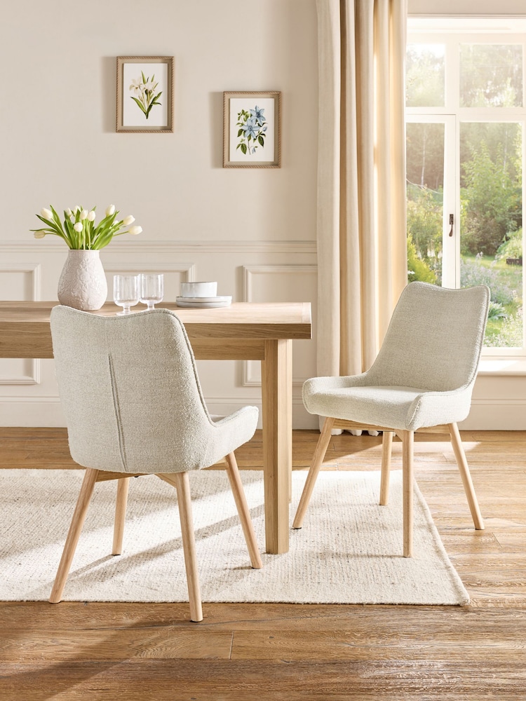 Set of 2 Tweedy Weave Light Grey Birkley Dining Chairs - Image 1 of 9