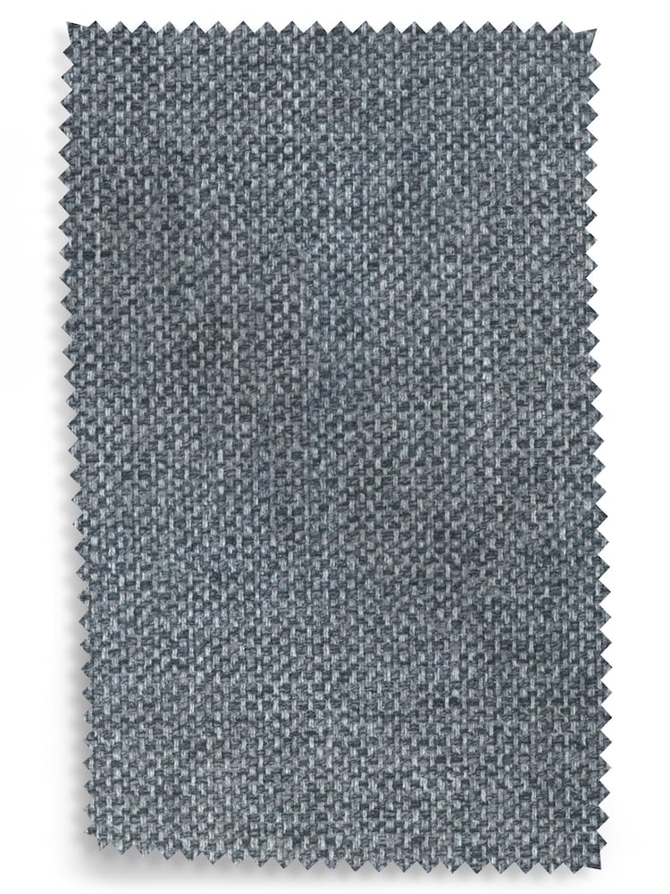 Set of 2 Chunky Weave Mid Blue Wolton Light Wood Leg Collection Luxe Button Dining Chairs - Image 10 of 10