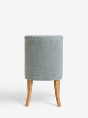 Set of 2 Chunky Weave Mid Blue Wolton Light Wood Leg Collection Luxe Button Dining Chairs - Image 8 of 10