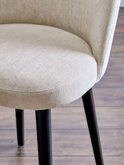 Set of 2 Cotswold Chenille Light Natural Newman Black Leg Dining Chairs - Image 2 of 8