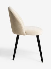 Set of 2 Cotswold Chenille Light Natural Newman Black Leg Dining Chairs - Image 6 of 8