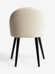 Set of 2 Cotswold Chenille Light Natural Newman Black Leg Dining Chairs - Image 7 of 8