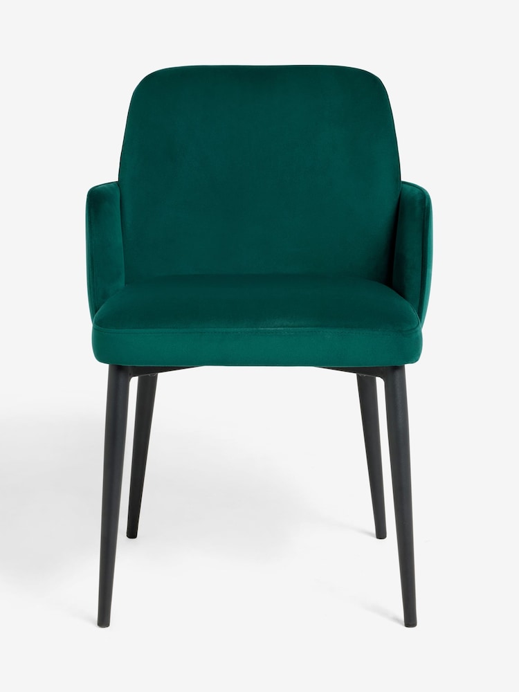 Green Clara Black Leg Dining Chairs - Image 2 of 8