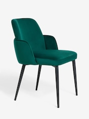 Green Clara Black Leg Dining Chairs - Image 3 of 8