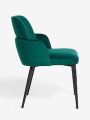 Green Clara Black Leg Dining Chairs - Image 4 of 8