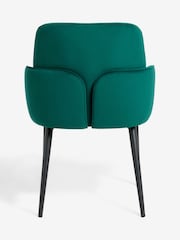 Green Clara Black Leg Dining Chairs - Image 5 of 8