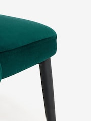 Green Clara Black Leg Dining Chairs - Image 6 of 8