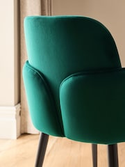 Green Clara Black Leg Dining Chairs - Image 7 of 8
