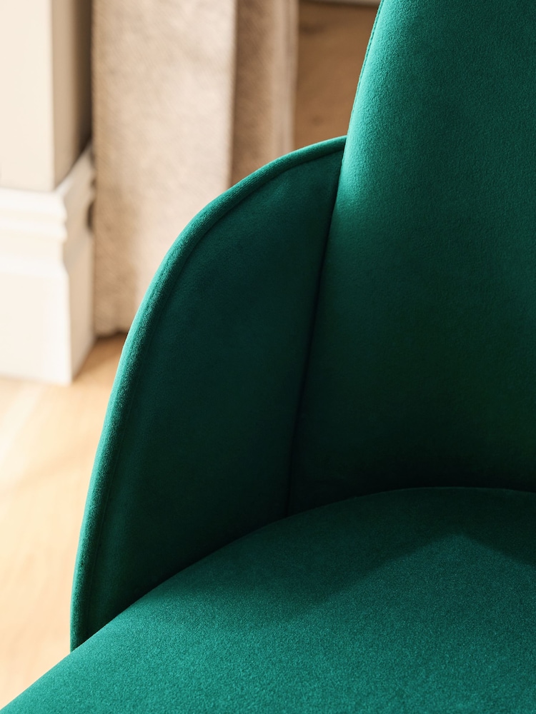 Green Clara Black Leg Dining Chairs - Image 8 of 8