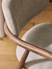 Mid Natural Brennan Single Brushed Weave Mink Dining Chair - Image 2 of 8