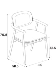 Mid Natural Brennan Single Brushed Weave Mink Dining Chair - Image 3 of 8