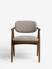 Mid Natural Brennan Single Brushed Weave Mink Dining Chair - Image 4 of 8