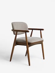 Mid Natural Brennan Single Brushed Weave Mink Dining Chair - Image 5 of 8