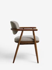 Mid Natural Brennan Single Brushed Weave Mink Dining Chair - Image 6 of 8