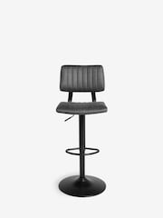Monza Faux Leather Dark Grey Aiden Bar Stool - Image 3 of 8