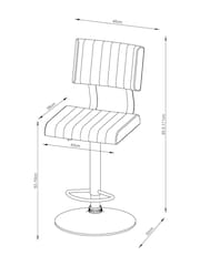 Monza Faux Leather Dark Grey Aiden Bar Stool - Image 4 of 8