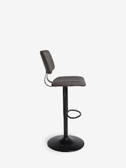 Monza Faux Leather Dark Grey Aiden Bar Stool - Image 6 of 8