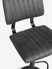 Monza Faux Leather Dark Grey Aiden Bar Stool - Image 7 of 8