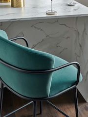 Soft Velvet Marine Blue Hugh Bar Stool - Image 2 of 9
