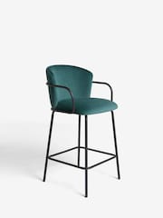 Soft Velvet Marine Blue Hugh Bar Stool - Image 6 of 9