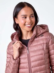 Roman Pink Quilted Hooded Puffer Coat - Image 2 of 5