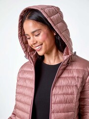 Roman Pink Quilted Hooded Puffer Coat - Image 5 of 5