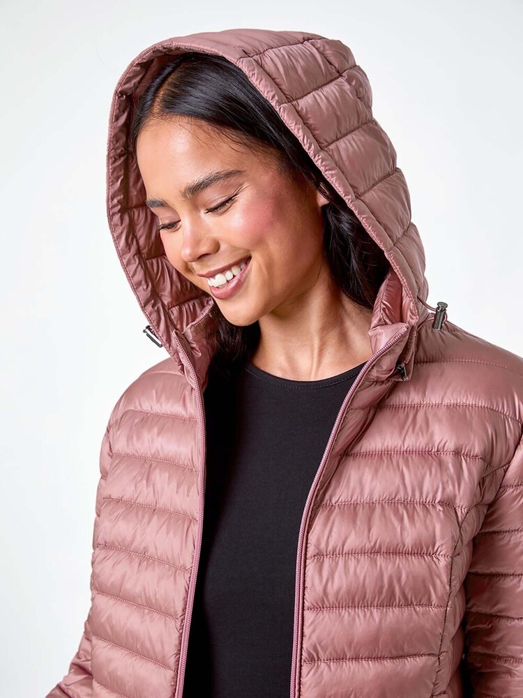 Roman Pink Quilted Hooded Puffer Coat - Image 5 of 5 Roman Pink Quilted Hooded Puffer Coat - Image 5 of 5