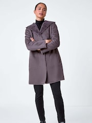 Roman Grey Reversible Faux Sheepskin Coat - Image 1 of 5