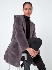 Roman Grey Reversible Faux Sheepskin Coat - Image 5 of 5